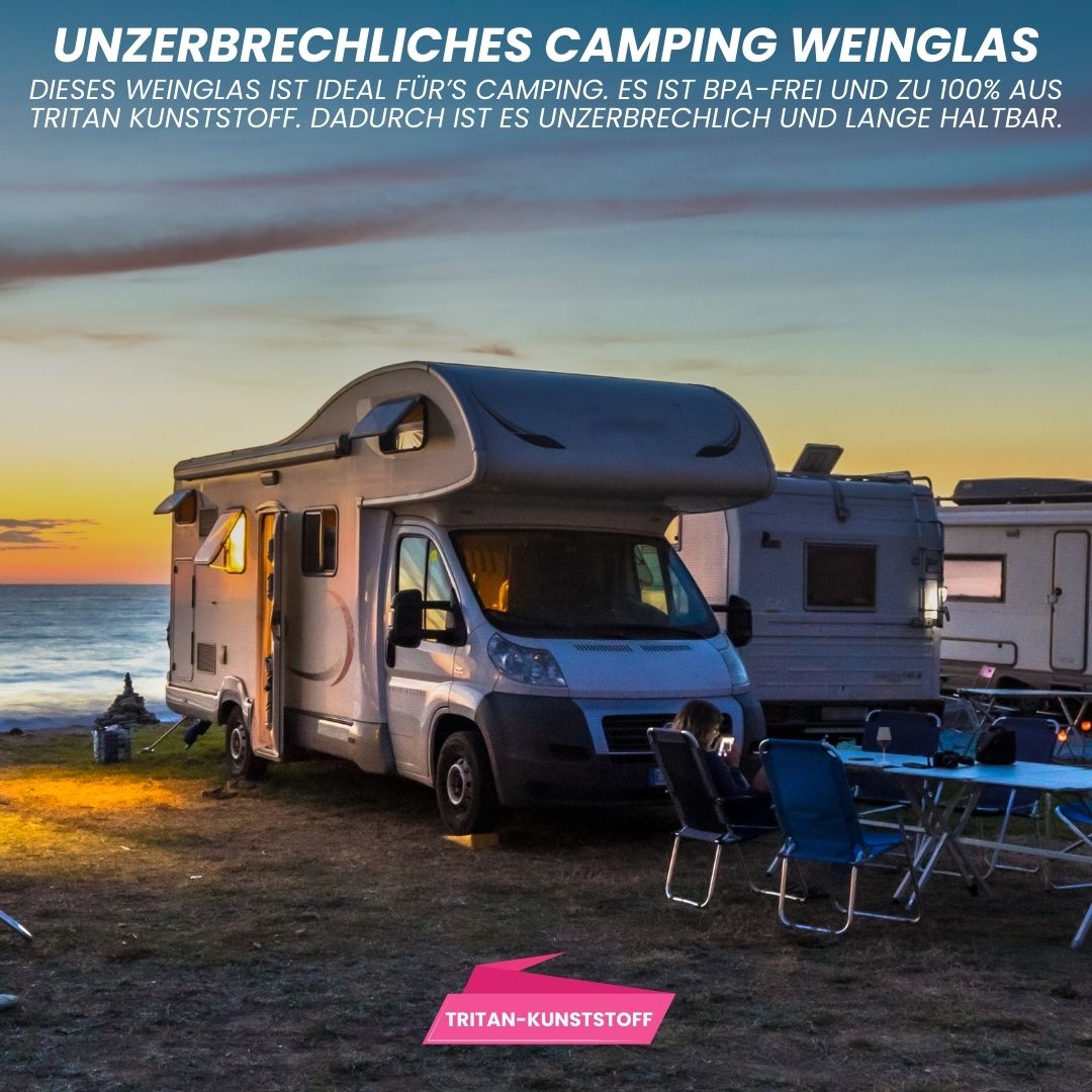 Camping Weingläser aus Kunststoff Weinglas - 2er-Set - unzerbrechlich - ideal für Caravan, Poolpartys, Gartenpartys, Festivals und Picknicks