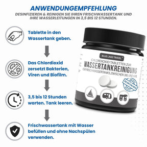 Wassertank Reiniger Wohnmobil CLO600 (10x20g) - Frischwassertank Reiniger – hochwirksamer Tankreiniger mit Chlordioxid für Tank & Wasserleitung